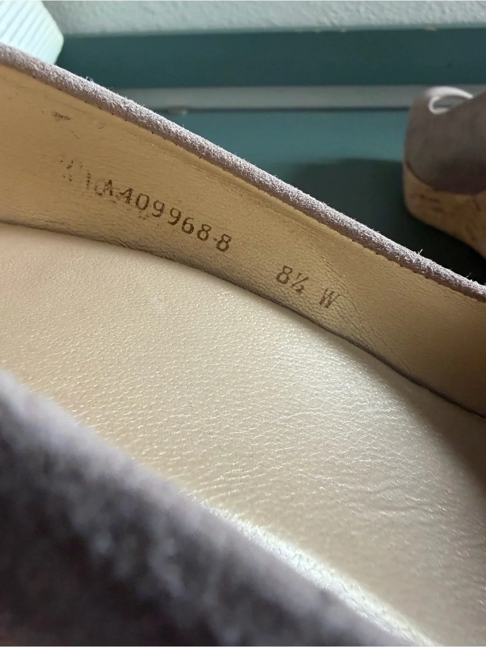 Stuart Weitzman Anna Peep Toe Wedge Tan Neutral 8.5